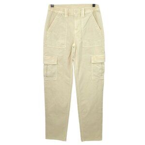American Eagle Outfitters Stretch Cargo Pants Womens Size 2 Mid Rise Cream Beige
